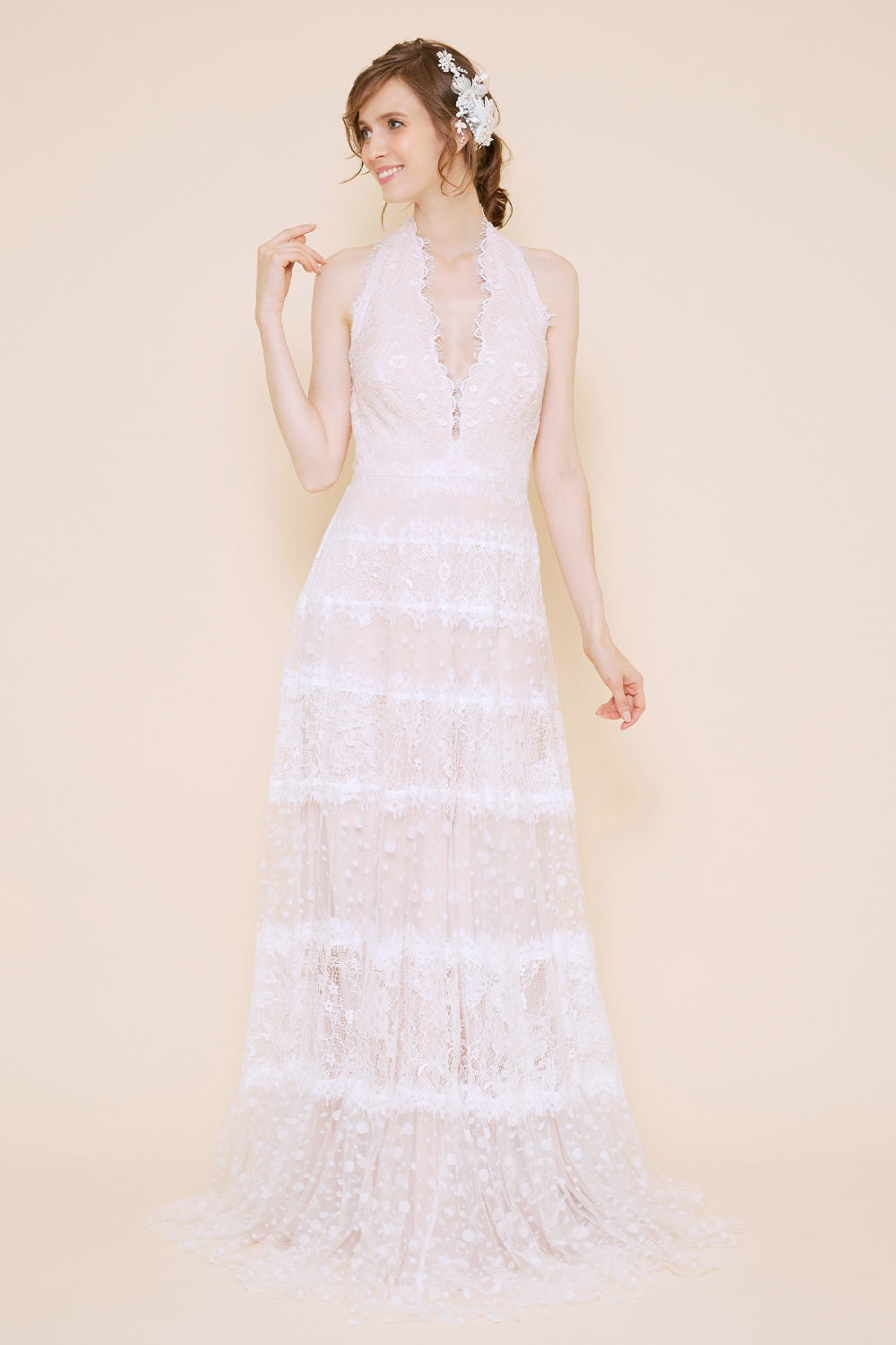 割引価格TADASHI SHOJIスパンコール刺繍Xチュールスカート七分袖ロングドレス6 ロングドレス
